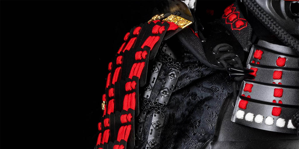Handcrafted Black & Red Samurai Armor Set – Full-Size Wearable Yoroi