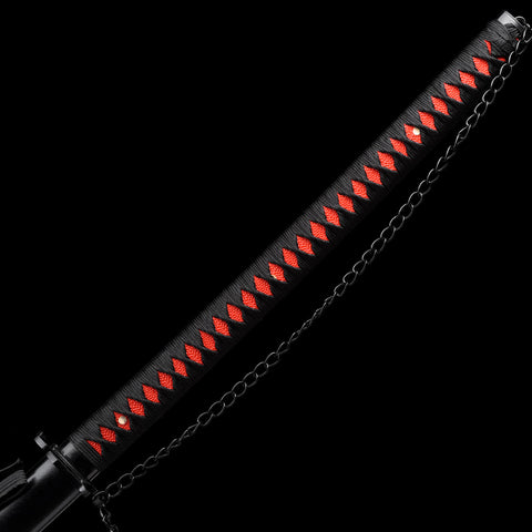 anime katana Odachi zangetsu ichigo bankai sword Black Blade 1060 carbon steel bleach ichigo kurosaki Tsuba-QQ0130z 4