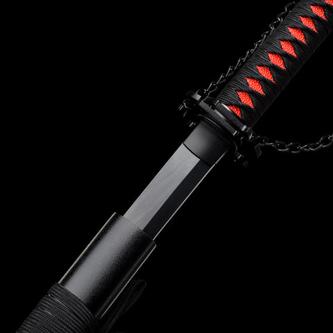 anime katana Odachi zangetsu ichigo bankai sword Black Blade 1060 carbon steel bleach ichigo kurosaki Habaki-QQ0130z 9