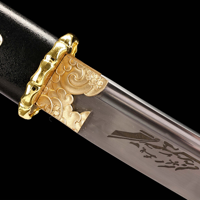 Ghost of Yotei Dark Night Golden Katana 1060 Carbon Steel Sword 