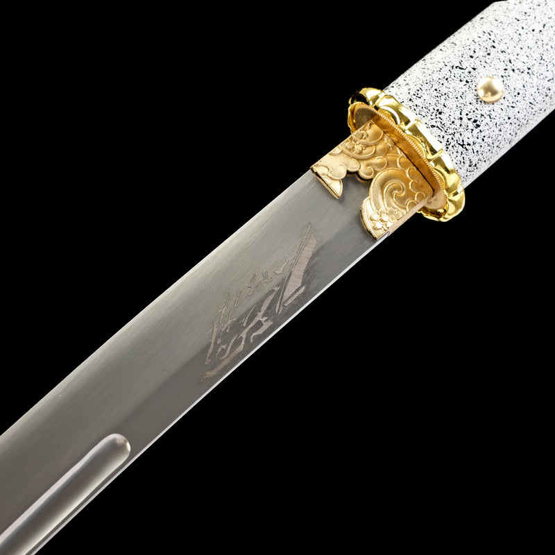Ghost of Yotei Dark Night Golden Katana 1060 Carbon Steel Sword 