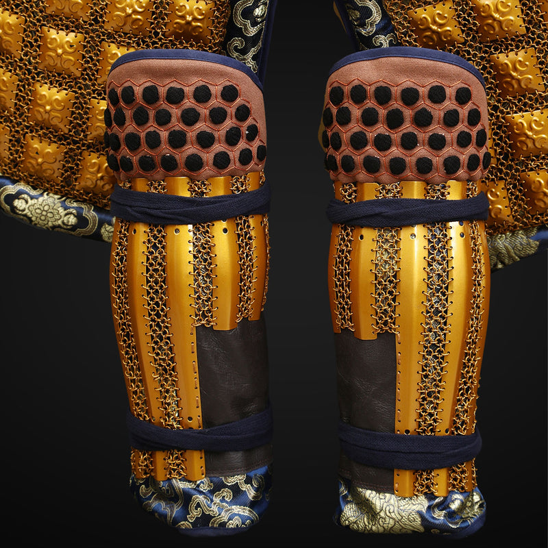 Handmade Life Size Yoroi,Golden Takeda Clan Samurai Armor with White Y 