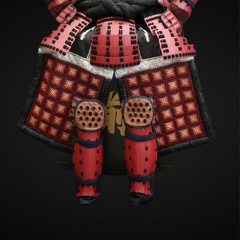 Battle-ready samurai Yoroi, offering protection like XO-1 power armor in Fallout 4.

