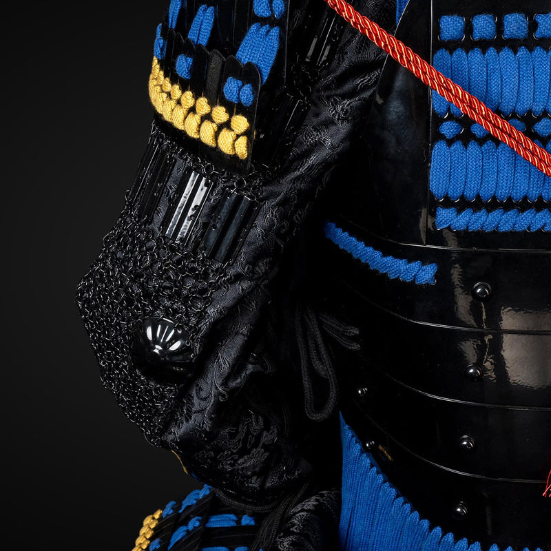 Handmade Life-Size Black & Blue Japanese Samurai Armor Authentic Yoroi 