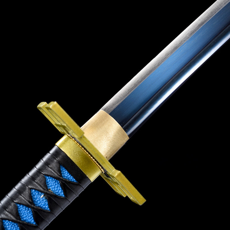 1060 Hartstahl Schwarzer Dämonentöter Muichiro Baby Bule Katana Schwert - COOLKATANA 