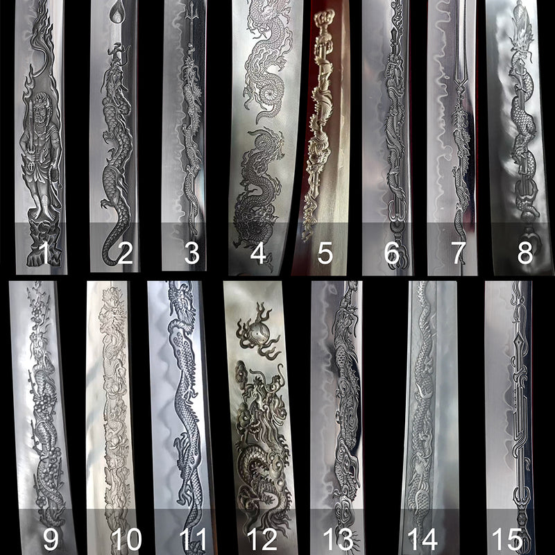 3D Katana Blade Engraving – Custom Deep Carving Samurai Sword 
