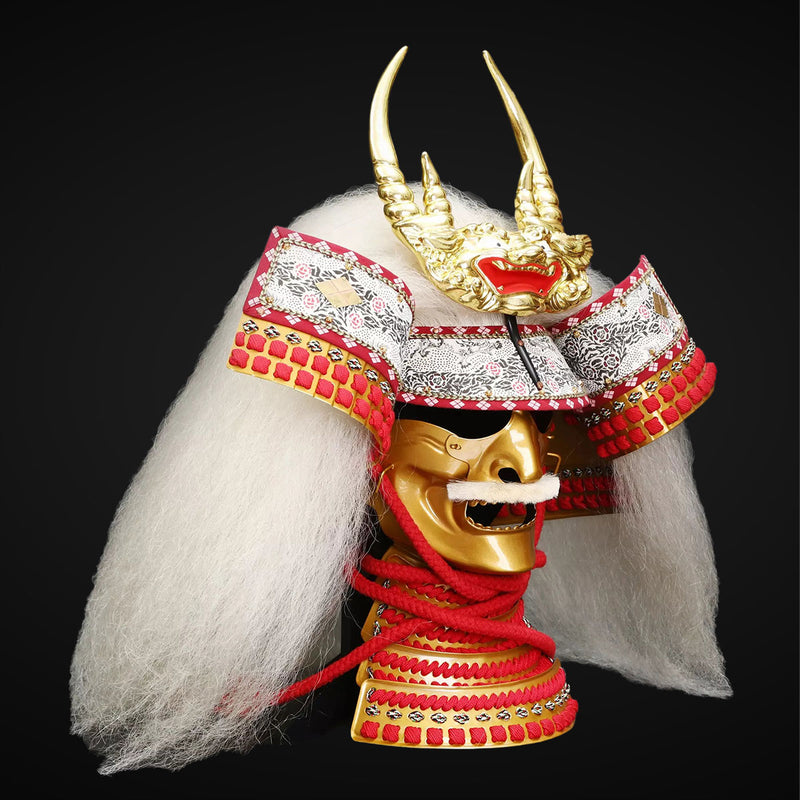 Handmade Life Size Yoroi,Golden Takeda Clan Samurai Armor with White Y 