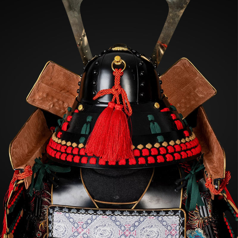 Handmade Oda Clan Red & Black Samurai Armor, Life-Size Yoroi with Helm 