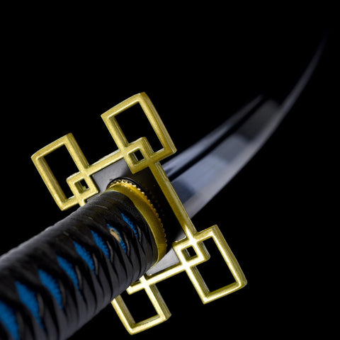 Anime sword demon slayer characters muichiro tokito Baby Bule Sword 1060 High Carbon Steel Tsuba Fitting QQ-0103-g-U COOLKATANA 5
