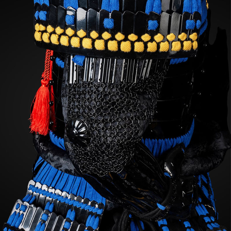 Handmade Life-Size Black & Blue Japanese Samurai Armor Authentic Yoroi 