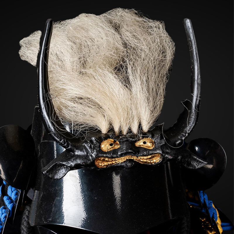 Handmade Life-Size Black & Blue Japanese Samurai Armor Authentic Yoroi 