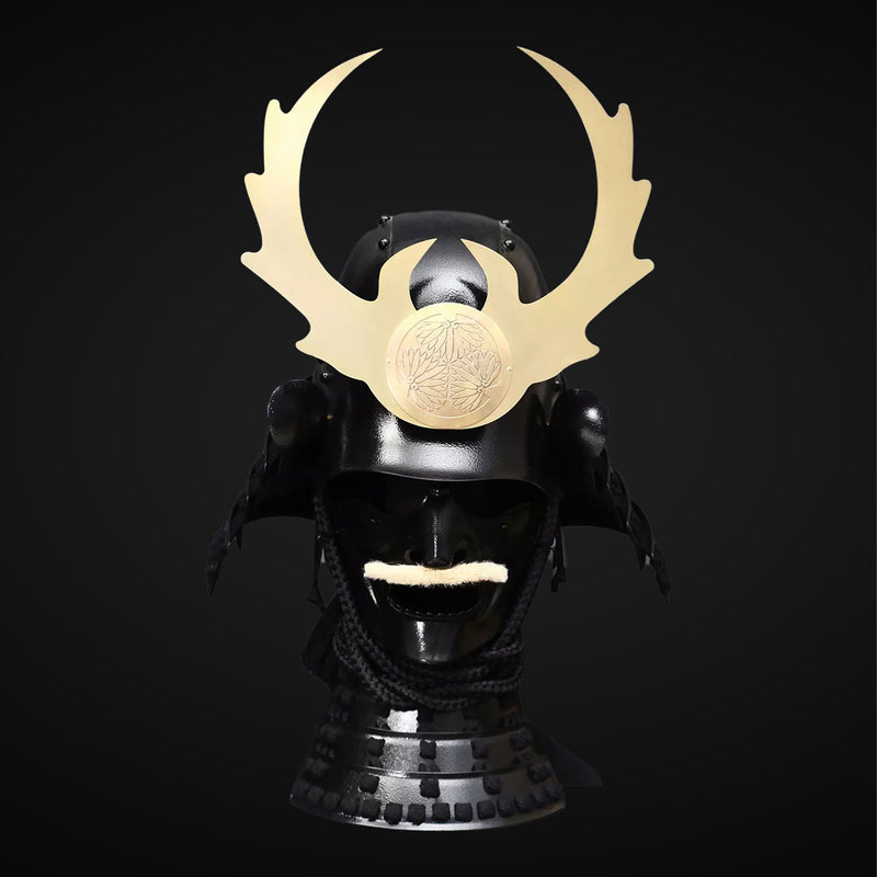 Handmade Life Size Yoroi,Tokugawa Clan Black Samurai Armor Set with He 