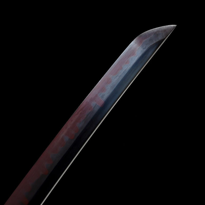 Clay Tempered Ichigo Bankai Katana – Red Black Hamon Bleach Sword Replica 