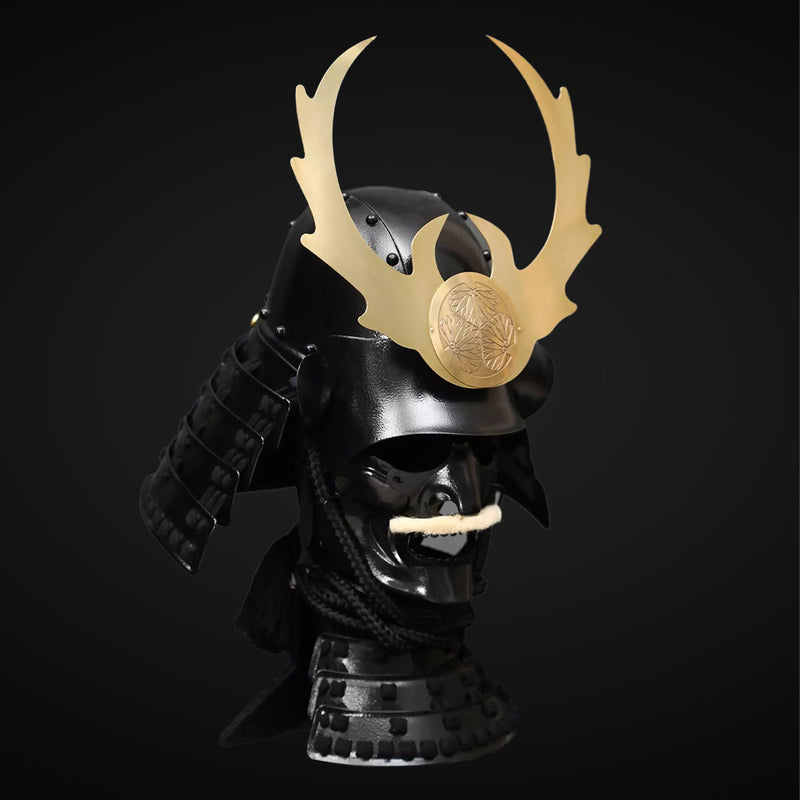 Handmade Life Size Yoroi,Tokugawa Clan Black Samurai Armor Set with He 