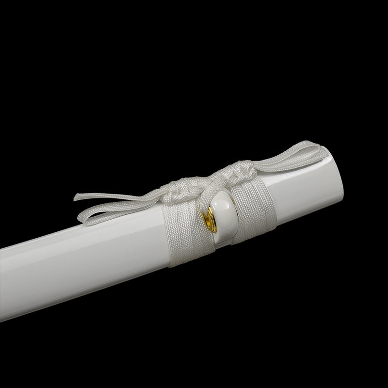 Hand Forged Anime Bleach Rukia's Katana Sword Sode No Shirayuki Honsanmai Clay Tempered Mirrorlike Blade 