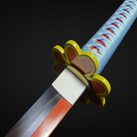 Anime sword demon slayer characters Mitsuri Kanroji Nichirin Katana Sword 1045 Carbon Steel  Tsuba Fitting HY-0015-U 5