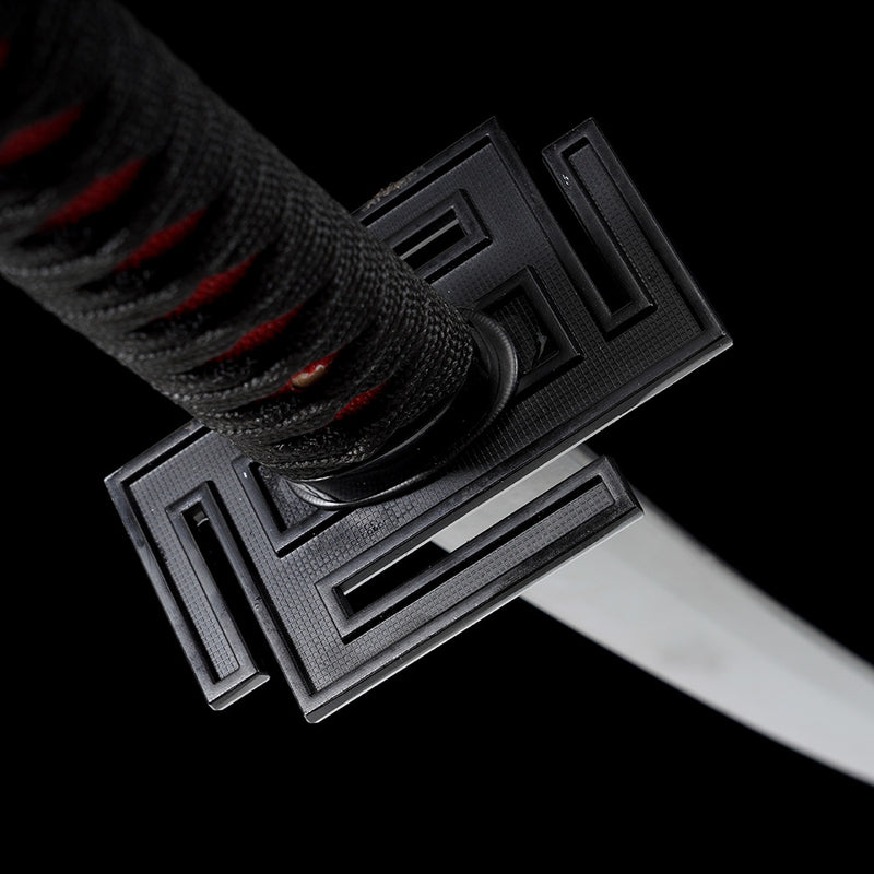 Clay Tempered Ichigo Bankai Katana – Red Black Hamon Bleach Sword Replica 
