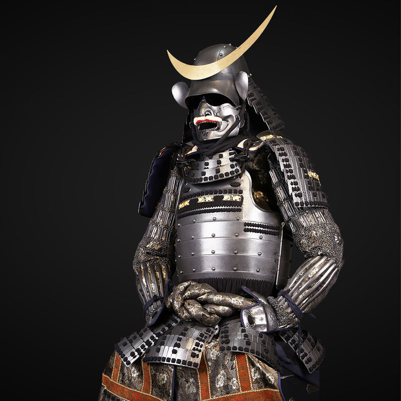 Handmade Life-Size Yoroi Masamune Date Samurai Armor with Crescent Hel 