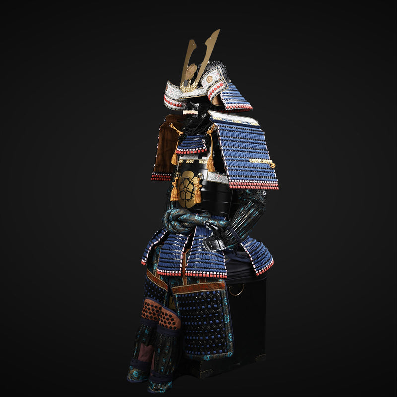 Handmade Life Size Yoroi Oda Clan Black,Blue Samurai Armor with Kuro K 