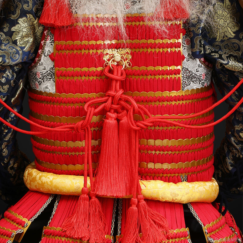 Handmade Life Size Yoroi,Golden Takeda Clan Samurai Armor with White Y 