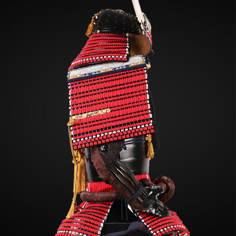Handcrafted Red Samurai Armor with Kuro Kuwagata Helmet

