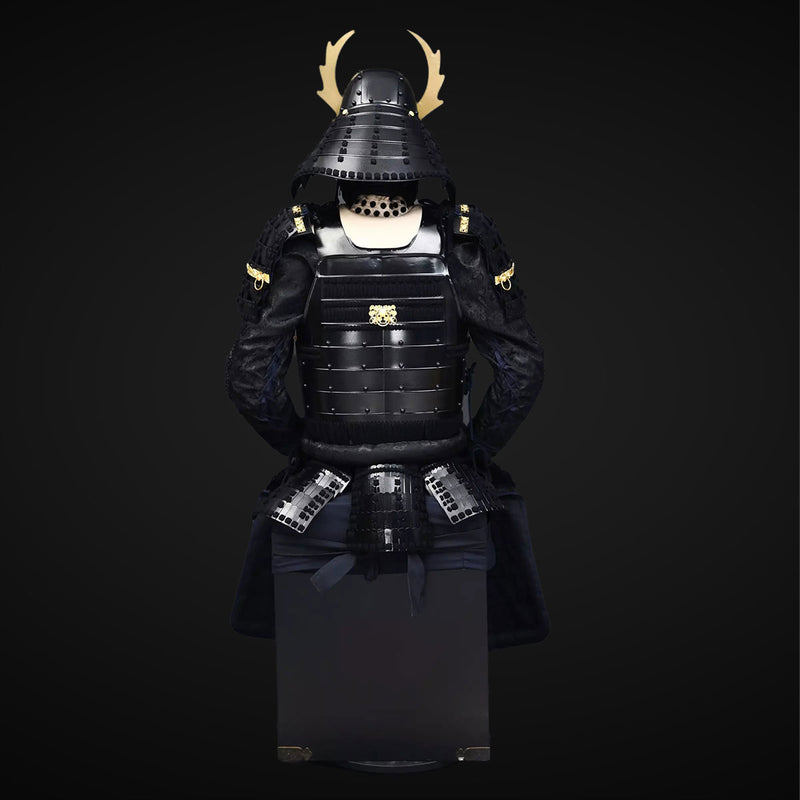 Handmade Life Size Yoroi,Tokugawa Clan Black Samurai Armor Set with He 