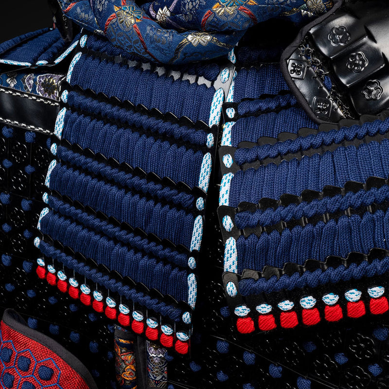 Handmade Life-Size Yoroi, Oda Clan Kachi Blue & Black Samurai Armor ,  