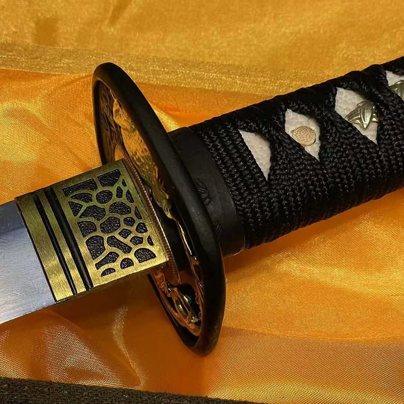 Hand Forged Japanese Wakizashi Sword Honsanmai 1095 Carbon Steel+Folde 