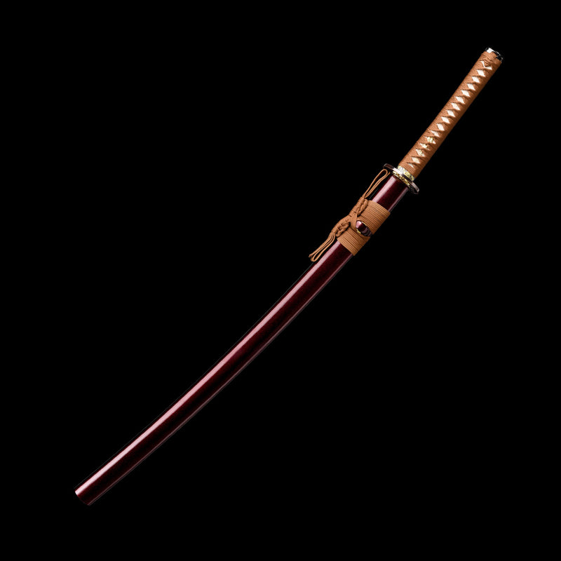 Bloodbane - 1045 Steel Burnt Blade Katana with Ray Skin Handle & Copper Guard 
