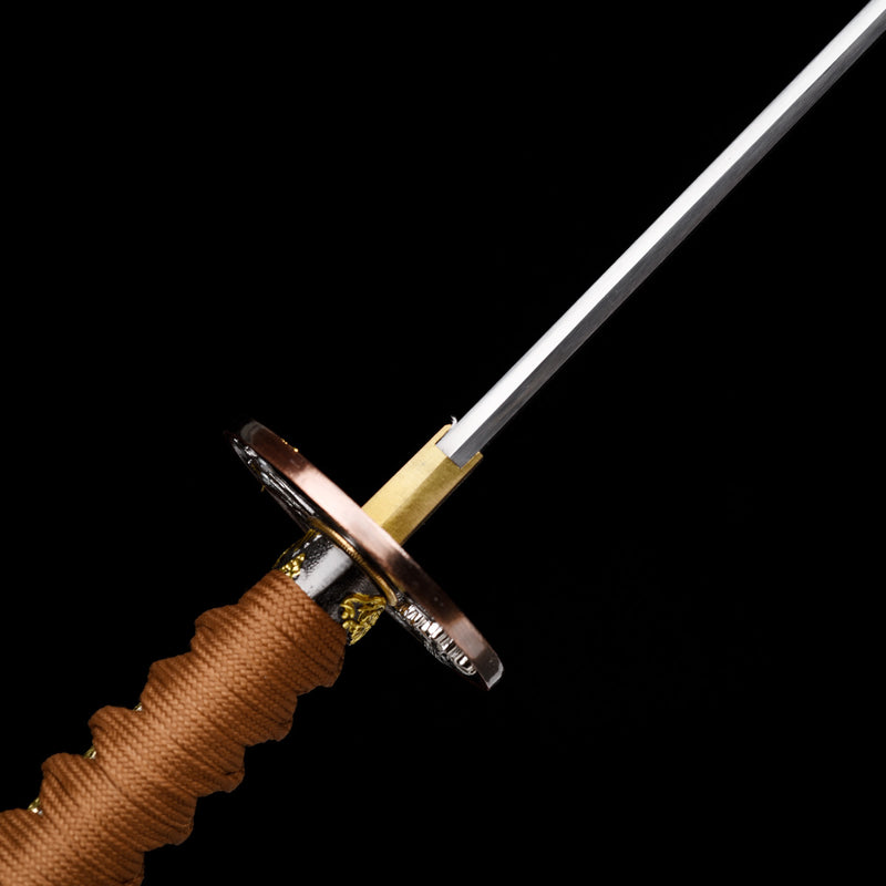 Bloodbane - 1045 Steel Burnt Blade Katana with Ray Skin Handle & Copper Guard 