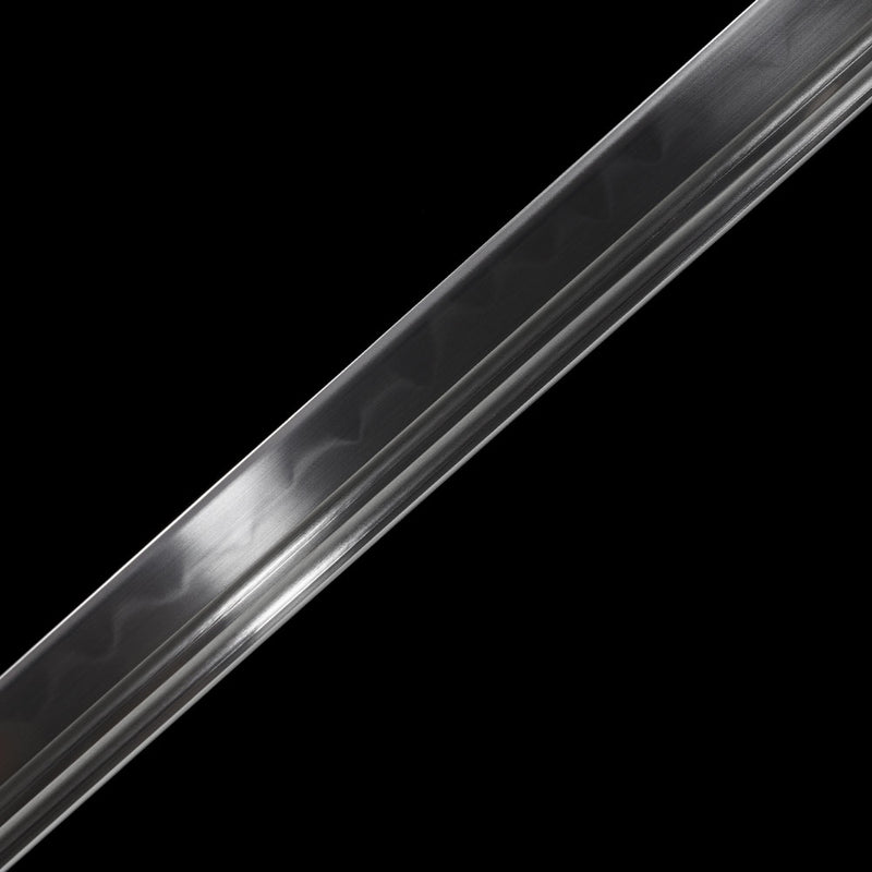 Silver Straight-Blade Samurai Sword 1045 High-Carbon Steel, Sharp Durable 