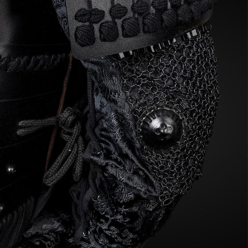 Handmade Sanada Nobuyuki Clan Life-Size Black Samurai Armor Yoroi 
