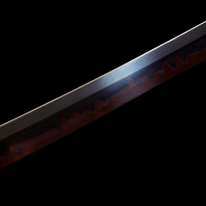 Clay Tempered Ichigo Bankai Katana – Red Black Hamon Bleach Sword Replica 