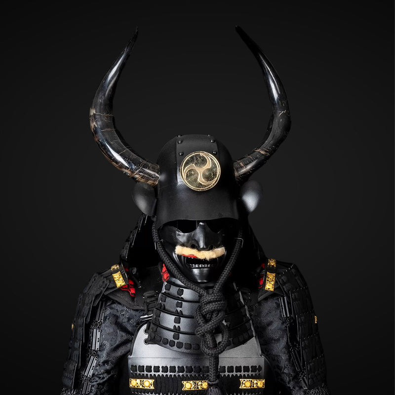 Handmade Sanada Nobuyuki Clan Life-Size Black Samurai Armor Yoroi 