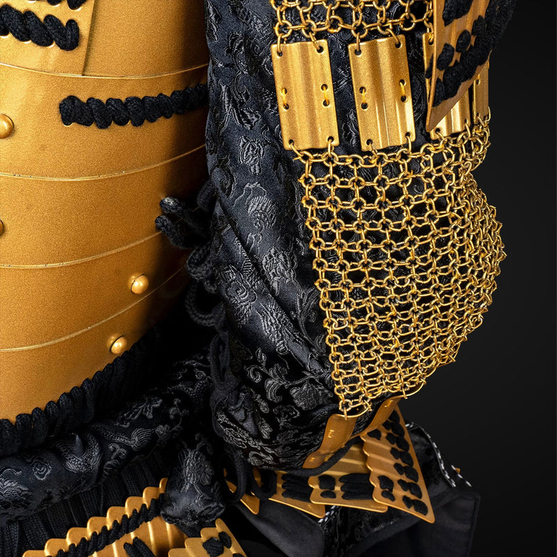 Handmade Life Sized Golden Japanese Samurai Armor Yoroi and Custom Fit 