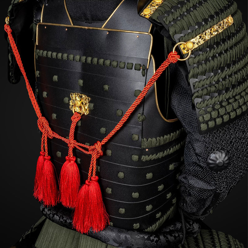 Handmade Life-Size Yoroi, Black Sanada Nobuyuki Samurai Armor Set 