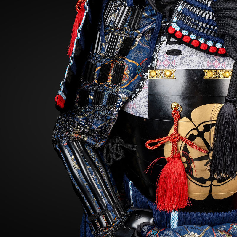 Handmade Life-Size Yoroi, Oda Clan Kachi Blue & Black Samurai Armor ,  
