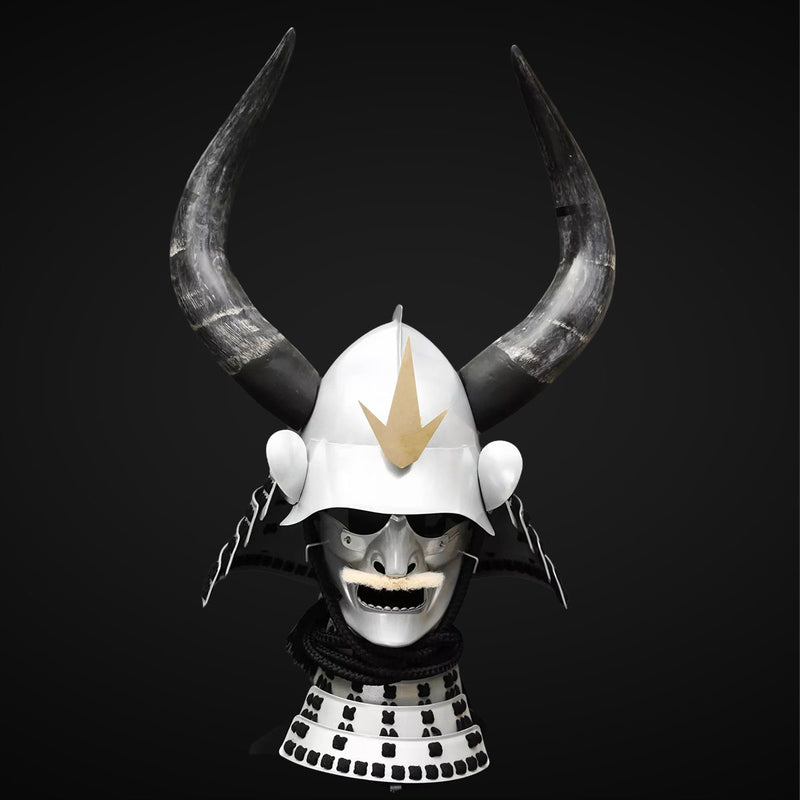 Handmade Life Size Yoroi,Silver Japanese Samurai Armor with Helmet 