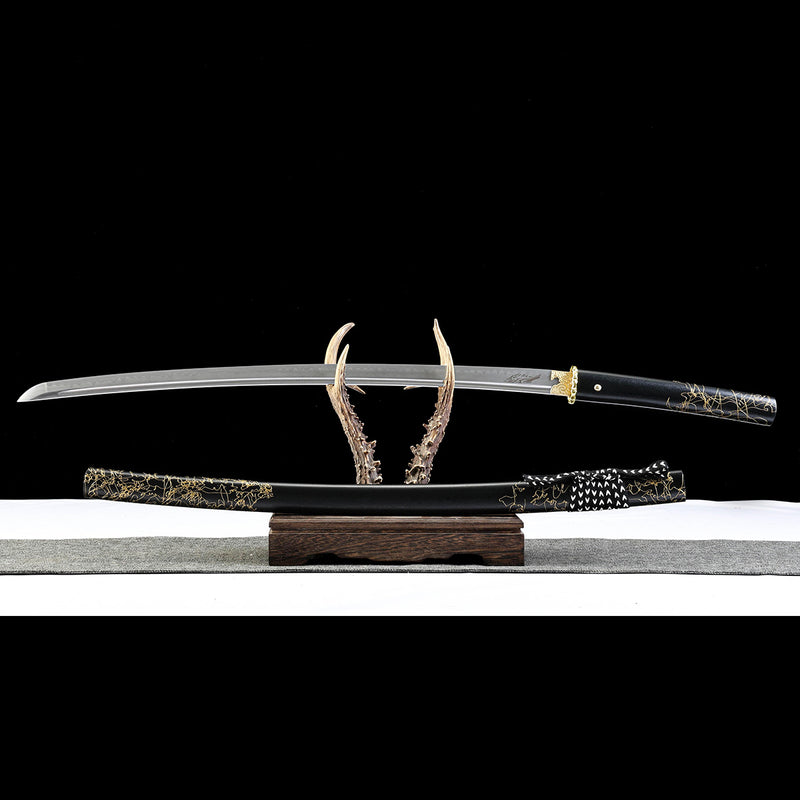 Ghost of Yotei Dark Night Golden Katana 1060 Carbon Steel Sword 