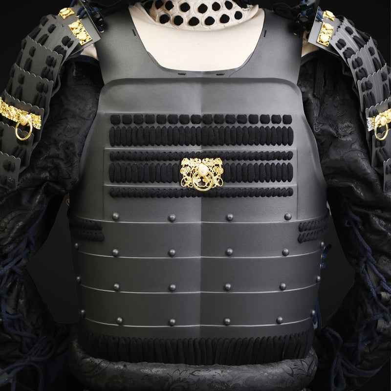 Handmade Black Samurai Armor with Bull Antlers Life Size Yoroi,Japanes 