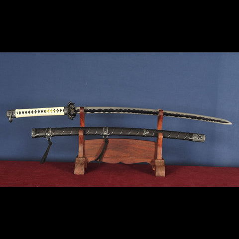 Detailed view of katana tip from Sekiro replica sword
