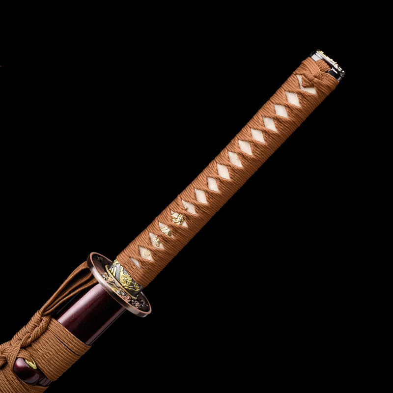 Bloodbane - 1045 Steel Burnt Blade Katana with Ray Skin Handle & Copper Guard 