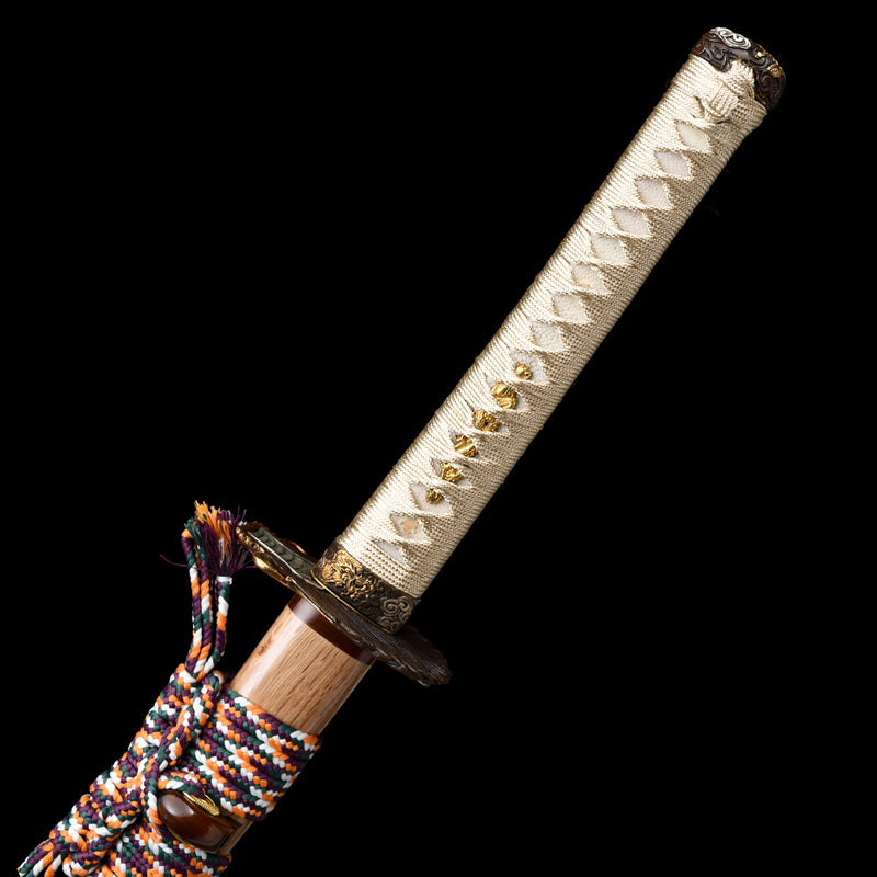 Dragon Scales T10 Forged Katana with Genuine Ray Skin & Gold-Silver Fittings 