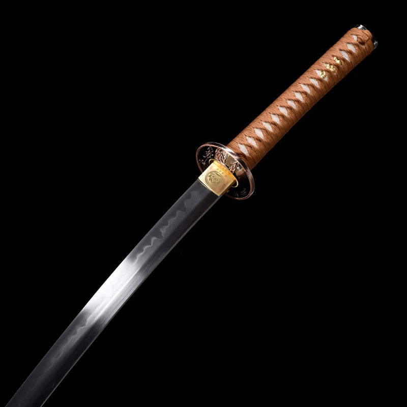Bloodbane - 1045 Steel Burnt Blade Katana with Ray Skin Handle & Copper Guard 