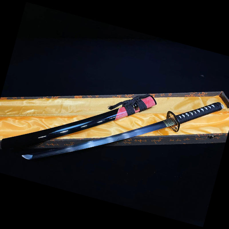 Hand Forged Japanese Wakizashi Sword Honsanmai 1095 Carbon Steel+Folde 