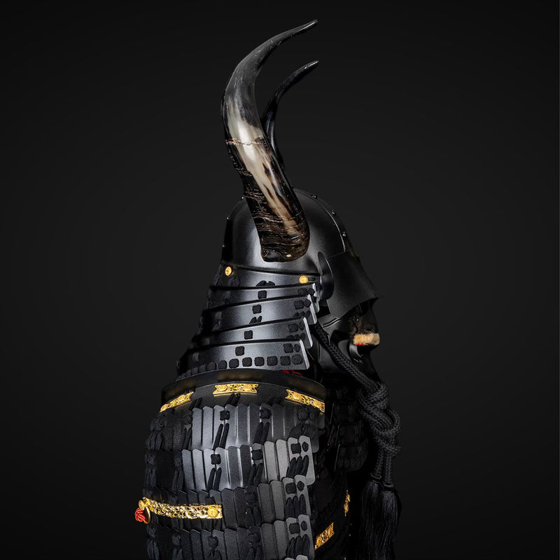 Handmade Sanada Nobuyuki Clan Life-Size Black Samurai Armor Yoroi 