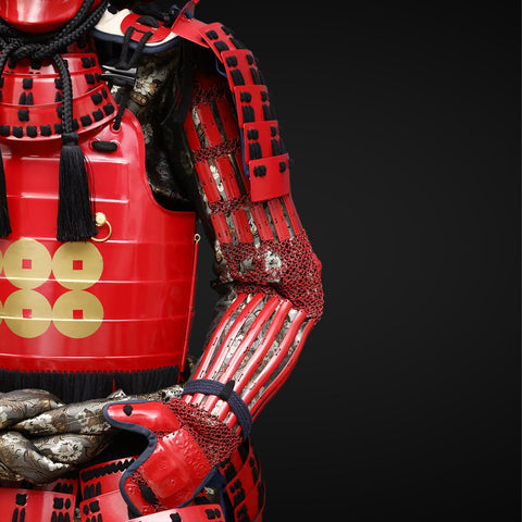 Dune Armor Trim Featured in Handmade Red Samurai Armor for Yukimura Sanada

