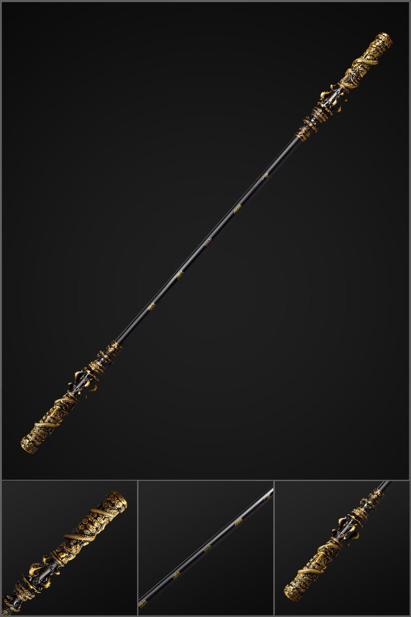 Black Myth Wukong Jingu Bang Stab – 180 cm Replik aus Schwarz-Gold-Leg 