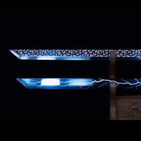 Handmade Chinese Tang Dao Sword - Manganese Steel with Wolf Head Carved-QQ03856-U-COOLKATANA