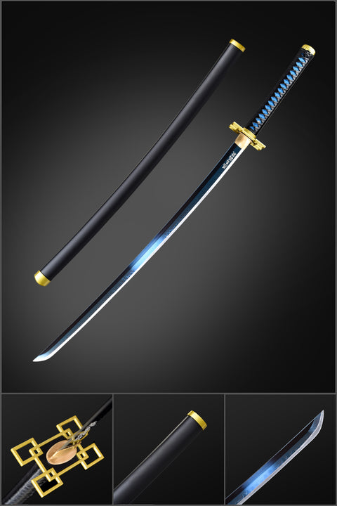 anime katana demon slayer sword muichiro tokito T10 Steel Blade Battle Ready Clay Tempered QQ0103-t10n
 COOLKATANA